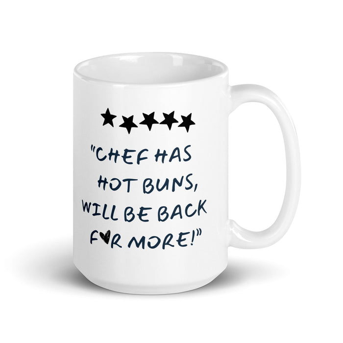 Chef Has Hot Buns Funny Husband Mug Girlfriend Gift Aesthetic Kitchen Art Cooking Minimalist Heart Mug Retro Mug Funny Novelty Gift