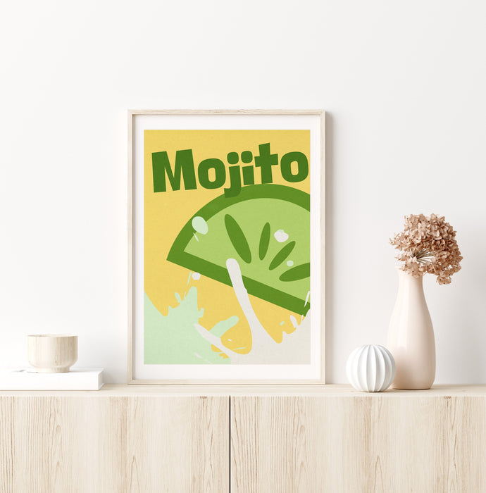 Bright Wall Art, Retro Cocktail Print, Yellow, Green, Gallery Wall, Wall Art, Vintage Liquor, Bar Decoration, Games Room Prints, Summer Art