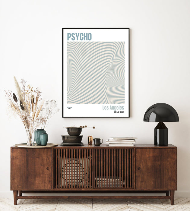 Psycho Inspired Poster, Alfred Hitchcock, Vintage Retro Art Print, Wall Art Print, Minimalist Movie Poster, Abstract Poster, Home Decor