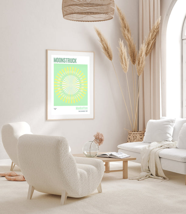 Mid Century Modern Abstract Wall Art Print, Pastel Green Abstract Print, Modern Retro Art, Living Room Apartment Decor, Abstract wall art