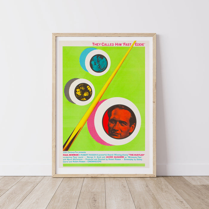 The Hustler Paul Newman (1961) Cult Movie Poster, 20th Century Fox Movie Poster, Vintage Film Art, Neon Green Aesthetic, Collectible Poster