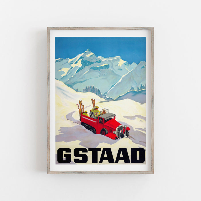 Gstaad Ski Resort Poster, Vintage Ski Poster, Travel Poster, Printable Wall Art, Travel Art, World Travel Decor, Art Travel,Retro Home Decor