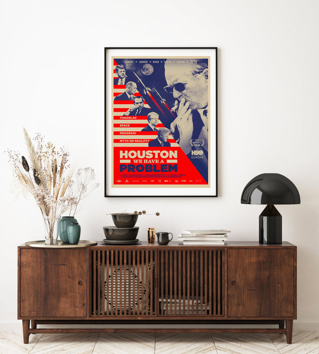 Houston We Have A Problem Wall Art, Classic Vintage Wall FIlm Art Print Photo, Space Race Poster, NASA Poster, United States Space Poster