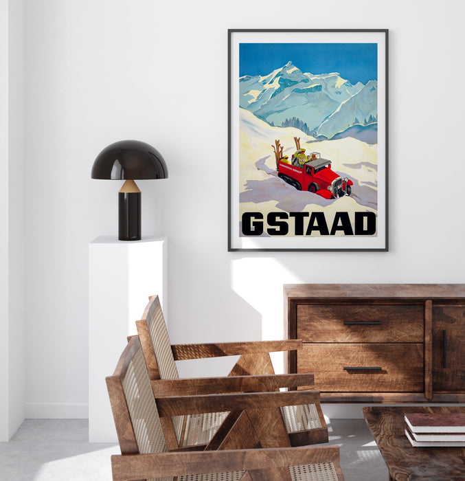 Gstaad Ski Resort Poster, Vintage Ski Poster, Travel Poster, Printable Wall Art, Travel Art, World Travel Decor, Art Travel,Retro Home Decor