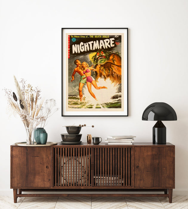 Nightmare 1951 Comic Art,  Horror, Monsters, Comic Magazines, Monster Magazines, Horror Art  Comic Book Cover, Illustration Art, Unique Art