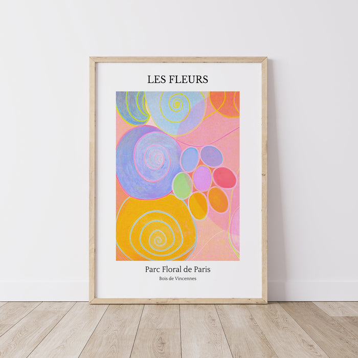 Flower Market, Fleurs, DIGITAL DOWNLOAD, Abstract Floral Print, Pink Pastel Wall Decor, French Floral, Hilma Af Klint Print, Modern Abstract