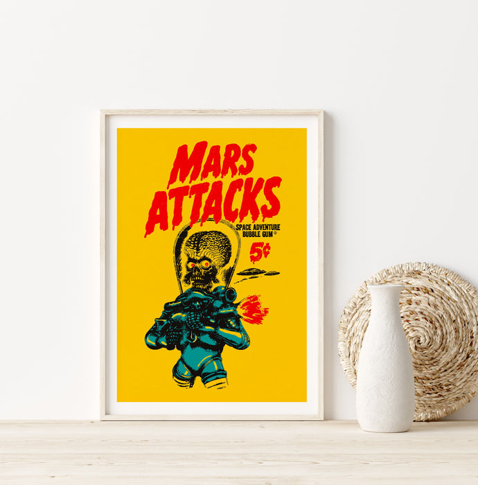 Mars Attacks! Movie Poster, Classic 90's Vintage Wall Film Art Print Photo, Tim Burton Decor, Alien Poster,Printable Wall Art Digital Print
