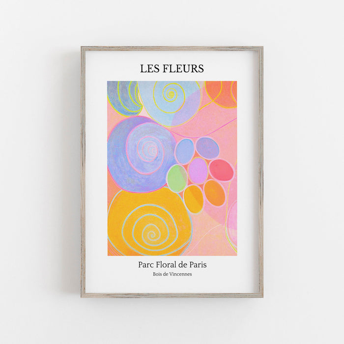 Flower Market, Fleurs, DIGITAL DOWNLOAD, Abstract Floral Print, Pink Pastel Wall Decor, French Floral, Hilma Af Klint Print, Modern Abstract