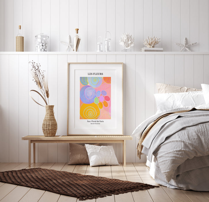 Flower Market, Fleurs, DIGITAL DOWNLOAD, Abstract Floral Print, Pink Pastel Wall Decor, French Floral, Hilma Af Klint Print, Modern Abstract