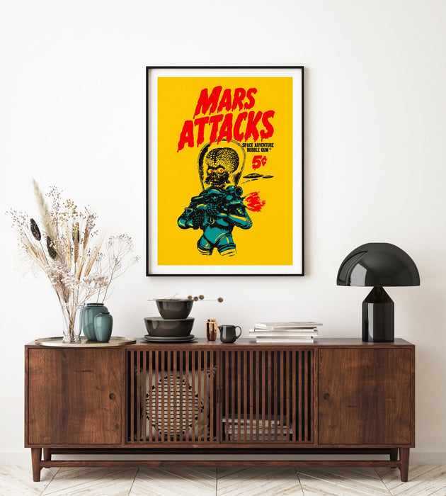Mars Attacks! Movie Poster, Classic 90's Vintage Wall Film Art Print Photo, Tim Burton Decor, Alien Poster,Printable Wall Art Digital Print