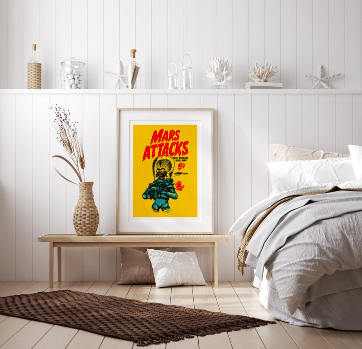 Mars Attacks! Movie Poster, Classic 90's Vintage Wall Film Art Print Photo, Tim Burton Decor, Alien Poster,Printable Wall Art Digital Print