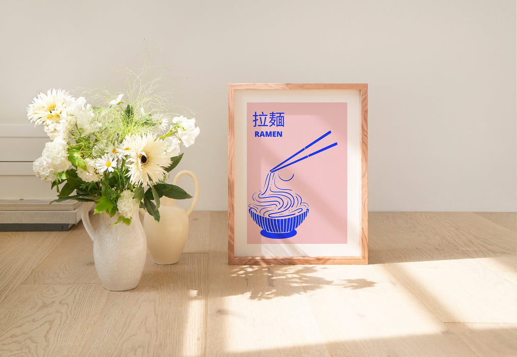Ramen Poster, Food Print, Modern Kitchen Decor, Illustration, Japanese, Food, Chef Print, Bar Art, Exhibition Poster, Retro Wall Art, Japan