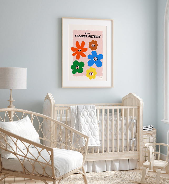 Flowers Wall Print Poster, Nursery Decor, Girls Bedroom Decor, Kids Room Print, Playroom Print, Baby Gift, Wall Art