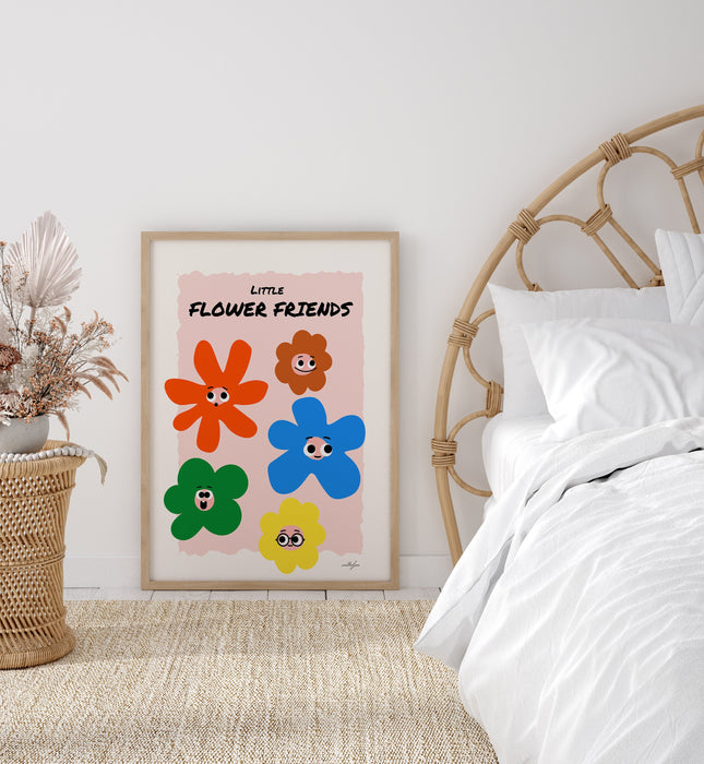 Flowers Wall Print Poster, Nursery Decor, Girls Bedroom Decor, Kids Room Print, Playroom Print, Baby Gift, Wall Art