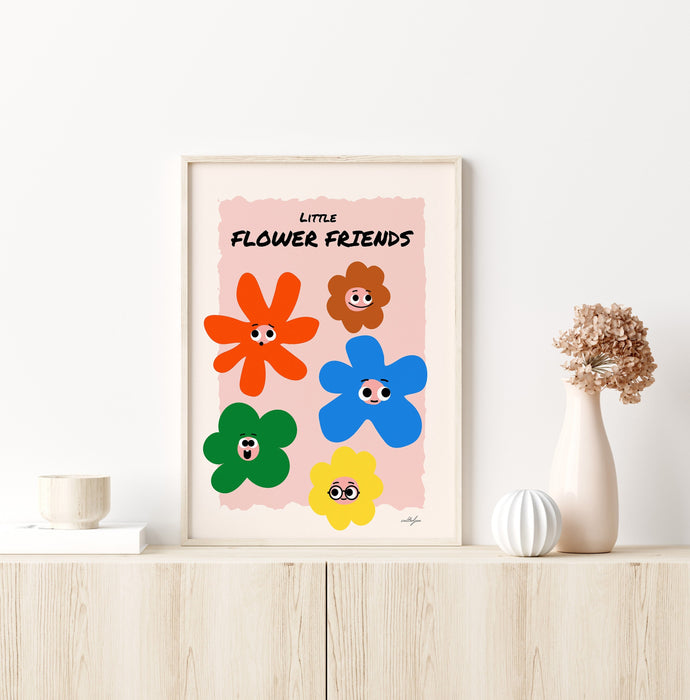 Flowers Wall Print, Digital Download Print, Retro Wall Decor, Large Printable Art, Downloadable Prints, Wall Art, Kids Room Decor, Nursery