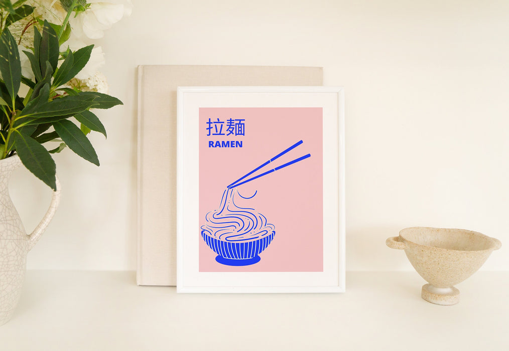 Ramen Poster, Food Print, Modern Kitchen Decor, Illustration, Japanese, Food, Chef Print, Bar Art, Exhibition Poster, Retro Wall Art, Japan