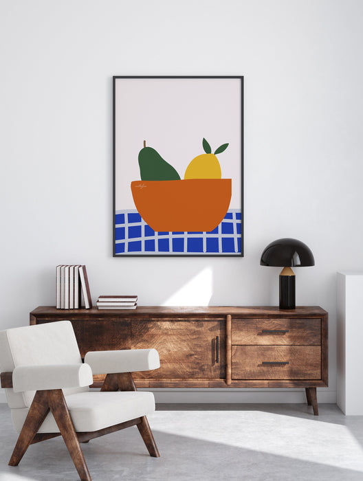 Colorful Fruit Illustration Wall Art Print, Kitchen Decor, Fruit, Artwork, Painting | Large Wall Art | Food Poster