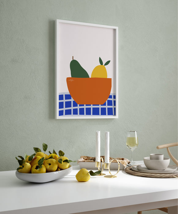 Colorful Fruit Illustration Wall Art Print, Kitchen Decor, Fruit, Artwork, Painting | Large Wall Art | Food Poster