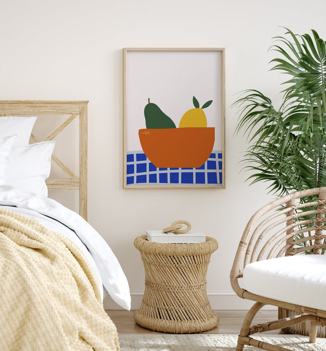 Colorful Fruit Illustration Wall Art Print, Kitchen Decor, Fruit, Artwork, Painting | Large Wall Art | Food Poster
