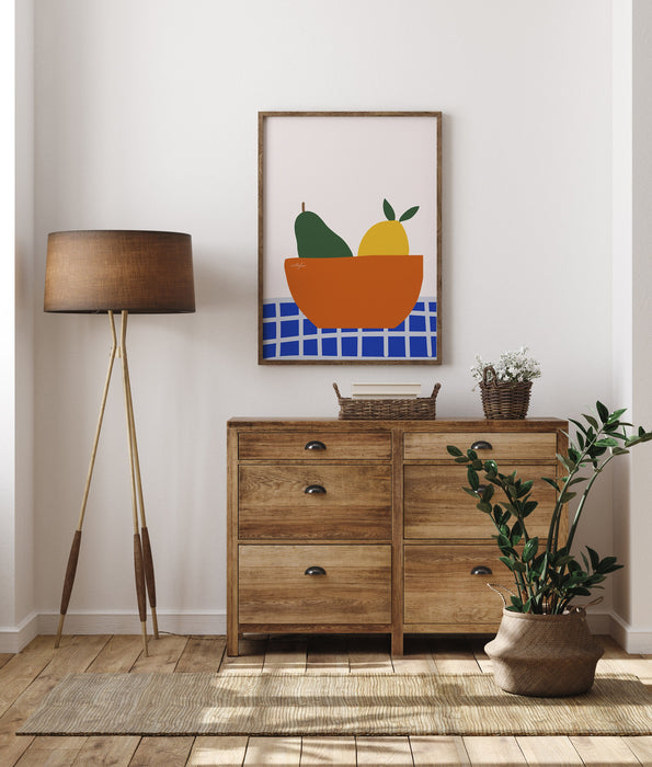 Colorful Fruit Illustration Wall Art Print, Kitchen Decor, Fruit, Artwork, Painting | Large Wall Art | Food Poster