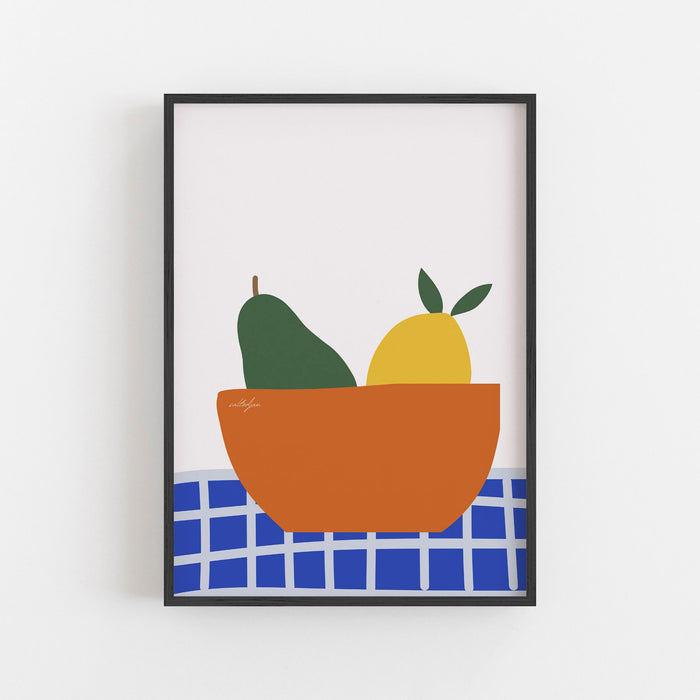 Colorful Fruit Illustration Wall Art Print, Kitchen Decor, Fruit, Artwork, Painting | Large Wall Art | Food Poster
