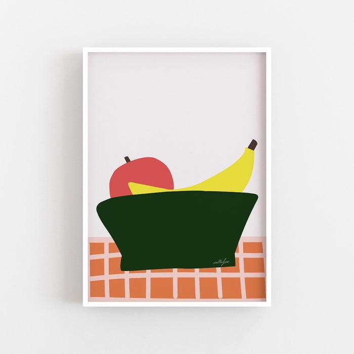 Set of 3 Fruit Art Prints, Orange Pink Blue Poster Kit, Girls Room Nursery Prints, Kitchen Artwork Set of Prints, Collage Wall Set