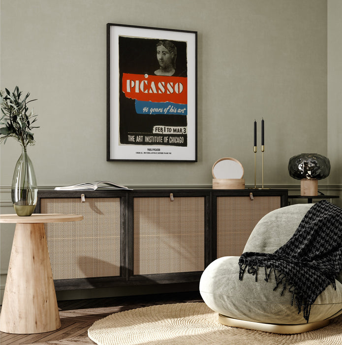 Picasso Vintage 1936-1940 Art Exhibition Poster, Pablo Picasso, Vintage Ad Poster, Vintage Art Gallery Poster, Wall Art, Large Wall Art