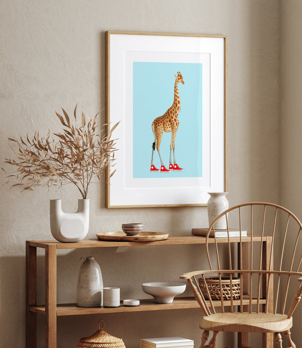 Giraffe In Red Shoes, Animal Prints, Wall Art, Safari Nursery Decor, Nursery Wall Art, Animal Prints for Nursery, Nursery Animal Printable