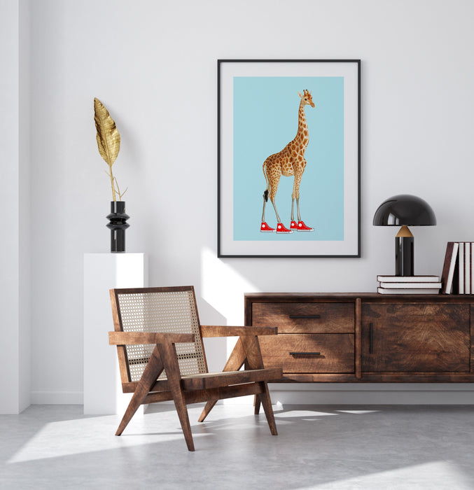 Giraffe In Red Shoes, Animal Prints, Wall Art, Safari Nursery Decor, Nursery Wall Art, Animal Prints for Nursery, Nursery Animal Printable