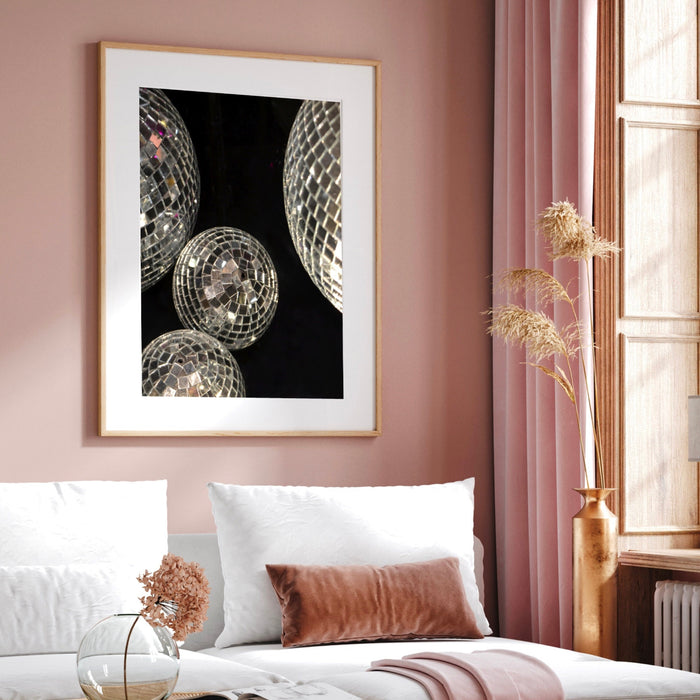 Fashion Girl Print | Disco Print | Girls Drinking Print | Fashion Wall Art | Stylish Wall Art | Black And White Art | Silver Print