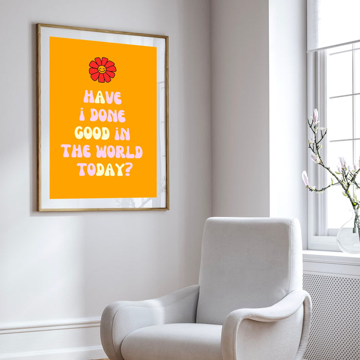 Retro Trendy Aesthetic Wall Art, Wall Print, Digital Download Print, Wall Decor, Large Printable Art, Orange Art, Trendy Wall Art