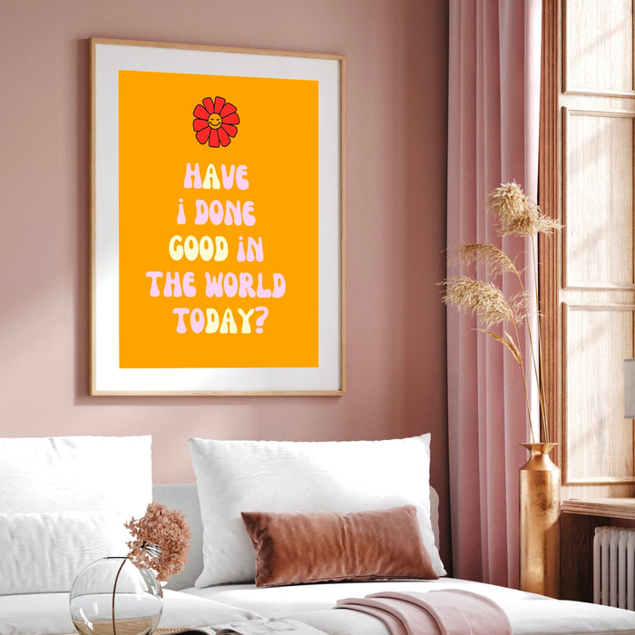 Retro Trendy Aesthetic Wall Art, Wall Print, Digital Download Print, Wall Decor, Large Printable Art, Orange Art, Trendy Wall Art