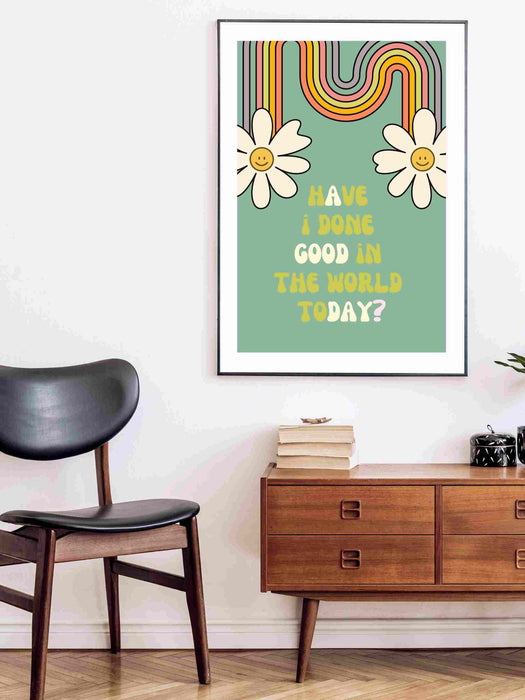 Retro Trendy Aesthetic Wall Art, Wall Print, Digital Download Print, Wall Decor, Cute Printable Art, Orange Art, Trendy Wall Art,Daisy, Dorm