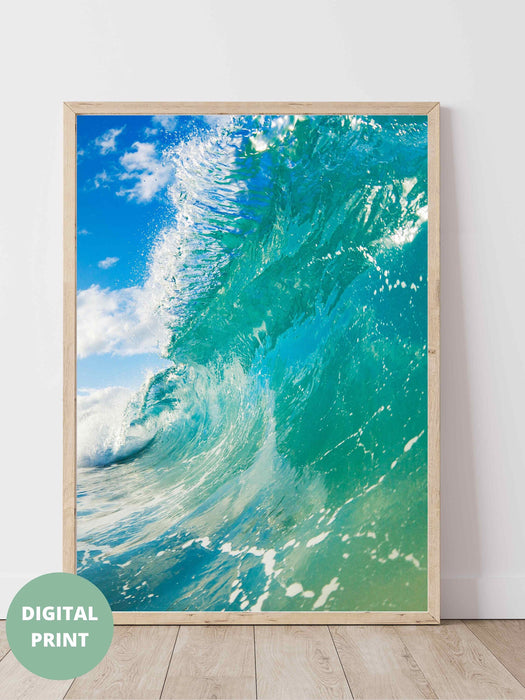 3 Piece Wall Art, Beach Print Download, Aerial Ocean Print, Modern Coastal Print, Wall Art, Prints, Indigo Blue Wall Decor, Beach Digital