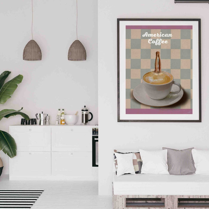 Coffee Print, Drink Poster, Modern Kitchen Decor, Retro Poster, Pop Art, Kitchen Art, Exhibition Poster, Illustration, Coffee Lover