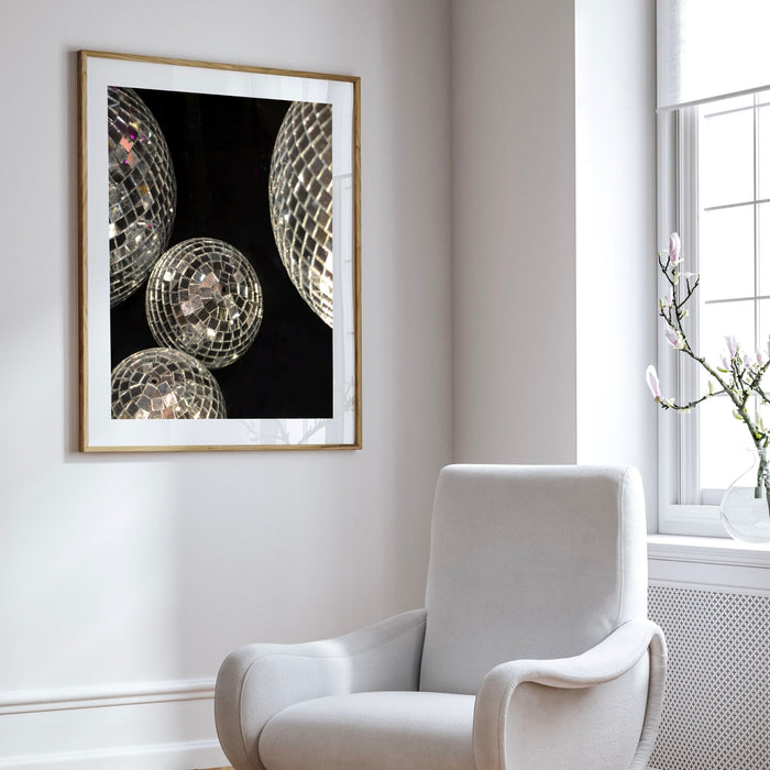 Fashion Girl Print | Disco Print | Girls Drinking Print | Fashion Wall Art | Stylish Wall Art | Black And White Art | Silver Print