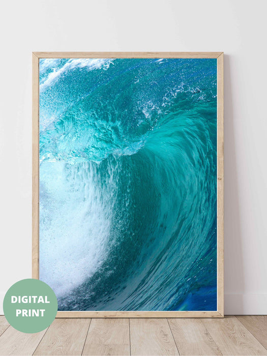 3 Piece Wall Art, Beach Print Download, Aerial Ocean Print, Modern Coastal Print, Wall Art, Prints, Indigo Blue Wall Decor, Beach Digital