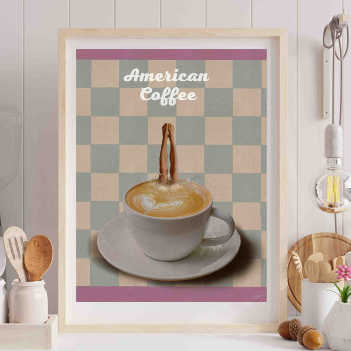 Coffee Print, Drink Poster, Modern Kitchen Decor, Retro Poster, Pop Art, Kitchen Art, Exhibition Poster, Illustration, Coffee Lover
