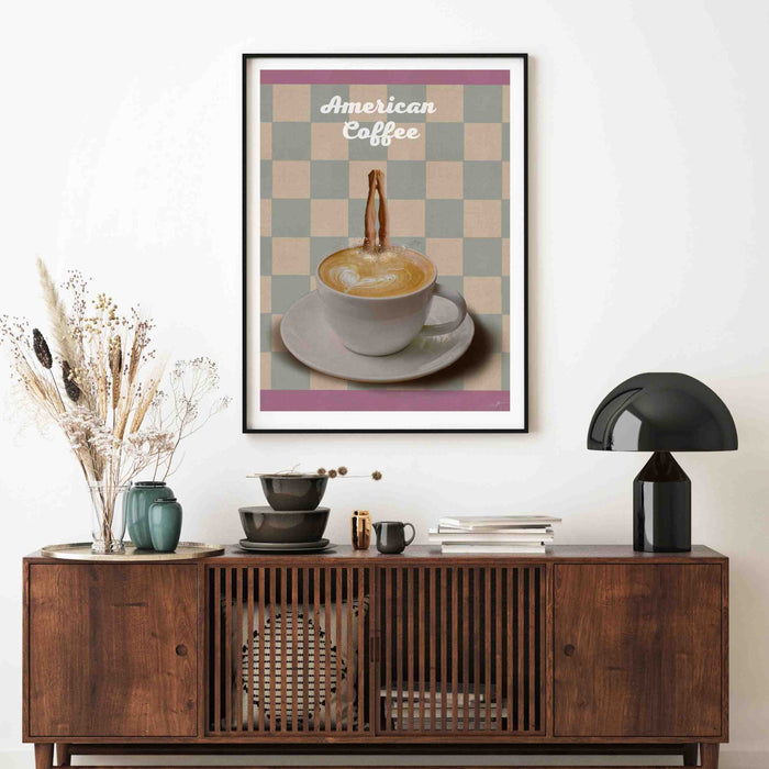 Coffee Print, Drink Poster, Modern Kitchen Decor, Retro Poster, Pop Art, Kitchen Art, Exhibition Poster, Illustration, Coffee Lover