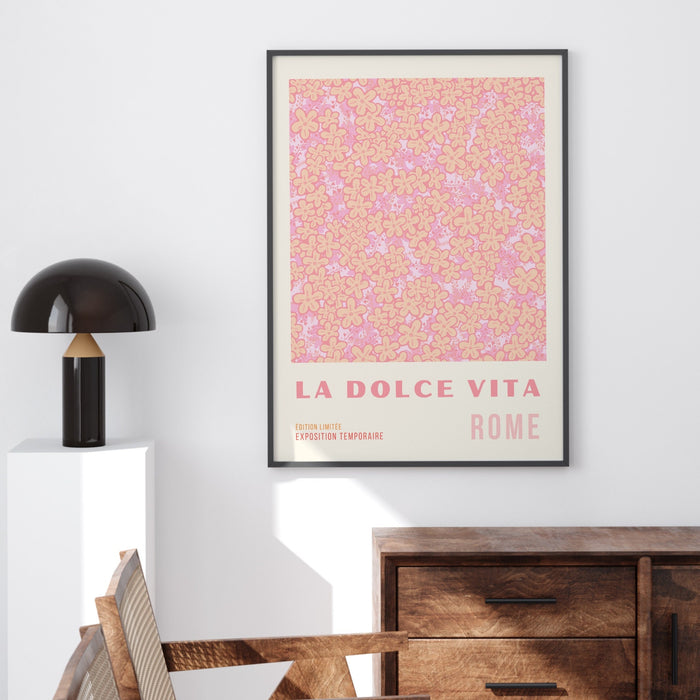 Orange Flower Market Digital Download Print, 70s Style Poster, 60s Flower Print, Pink Orange Decor, Dork Room Wall Art, Printable Art