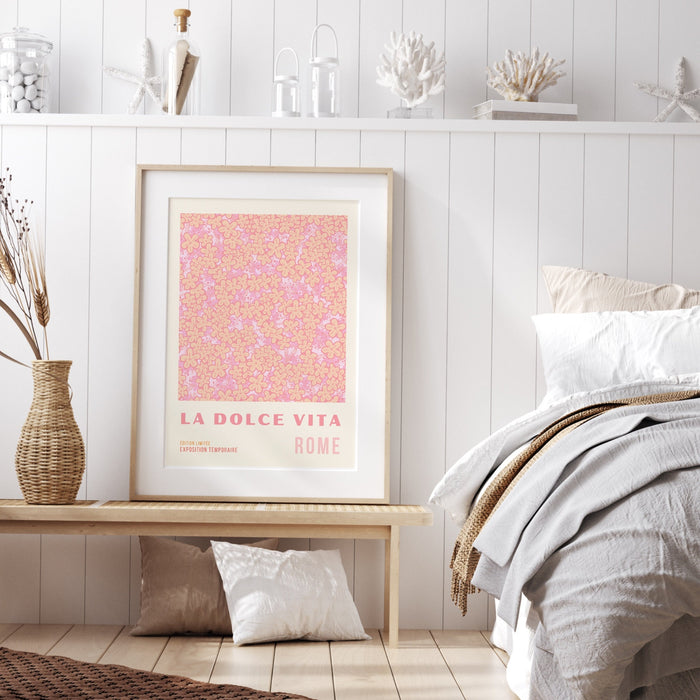 Orange Flower Market Digital Download Print, 70s Style Poster, 60s Flower Print, Pink Orange Decor, Dork Room Wall Art, Printable Art