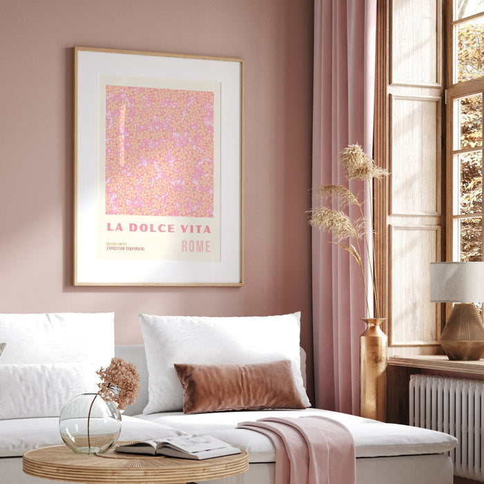 Orange Flower Market Digital Download Print, 70s Style Poster, 60s Flower Print, Pink Orange Decor, Dork Room Wall Art, Printable Art