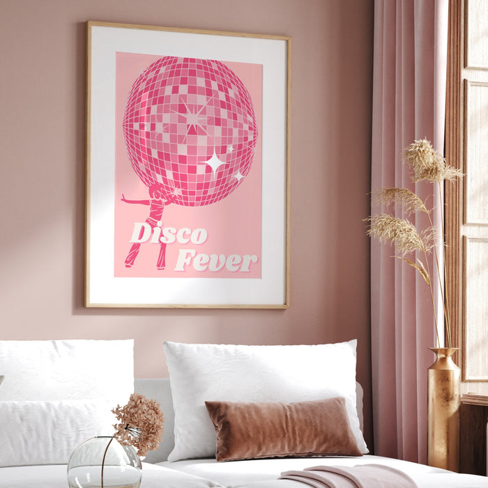 Disco Fever Print | Disco Print | Girls Drinking Print | Fashion Wall Art | Stylish Wall Art | Trendy Art | Funky Prints |  Dorm Decor,