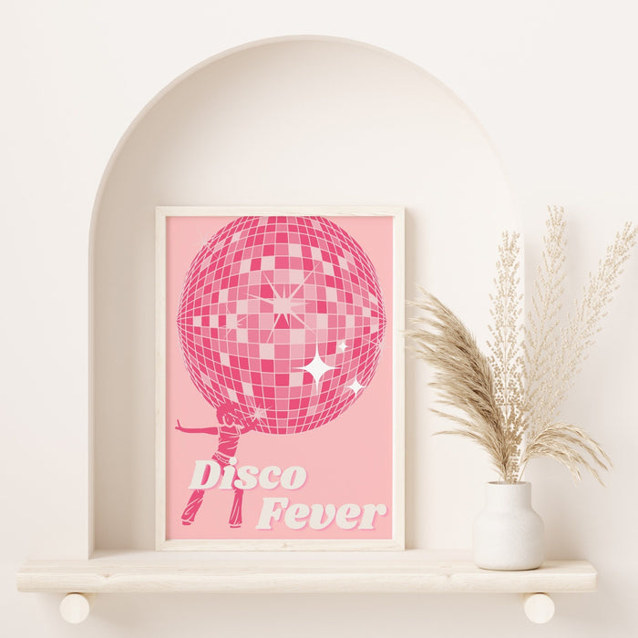 Disco Fever Print | Disco Print | Girls Drinking Print | Fashion Wall Art | Stylish Wall Art | Trendy Art | Funky Prints |  Dorm Decor,