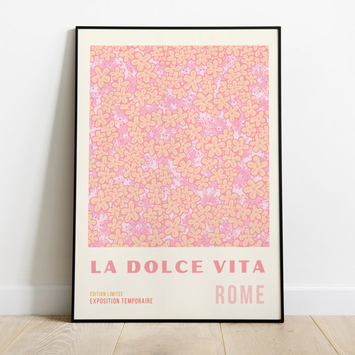 Orange Flower Market Digital Download Print, 70s Style Poster, 60s Flower Print, Pink Orange Decor, Dork Room Wall Art, Printable Art