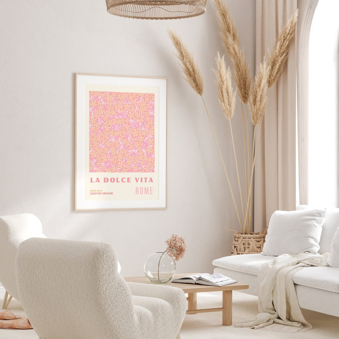 Orange Flower Market Digital Download Print, 70s Style Poster, 60s Flower Print, Pink Orange Decor, Dork Room Wall Art, Printable Art