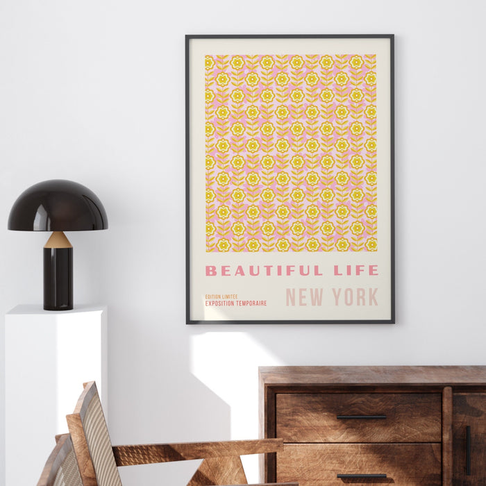 Orange Yellow Decor, Orange Flower Market Digital Download Print, 70s Style Poster, 60s Flower Print, Dork Room Wall Art, Printable Art, Y2K