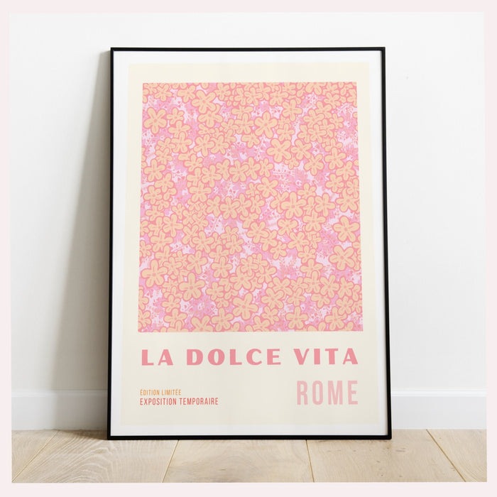 Orange Flower Market Digital Download Print, 70s Style Poster, 60s Flower Print, Pink Orange Decor, Dork Room Wall Art, Printable Art