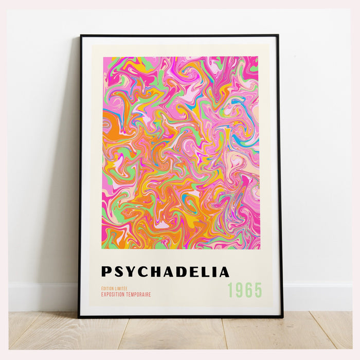 Psychadelic Digital Download, 70s Style Poster, 60s Flower Print, Orange Pink Decor, Dork Room Wall Art, Printable set of 3, Trendy Wall Art