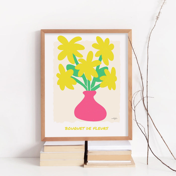 Trendy Retro Set of 6 Flower Market Prints Digital Art Download | Colorful Gallery Wall Flower Exhibition Print Preppy poster, printable